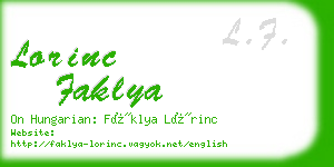 lorinc faklya business card